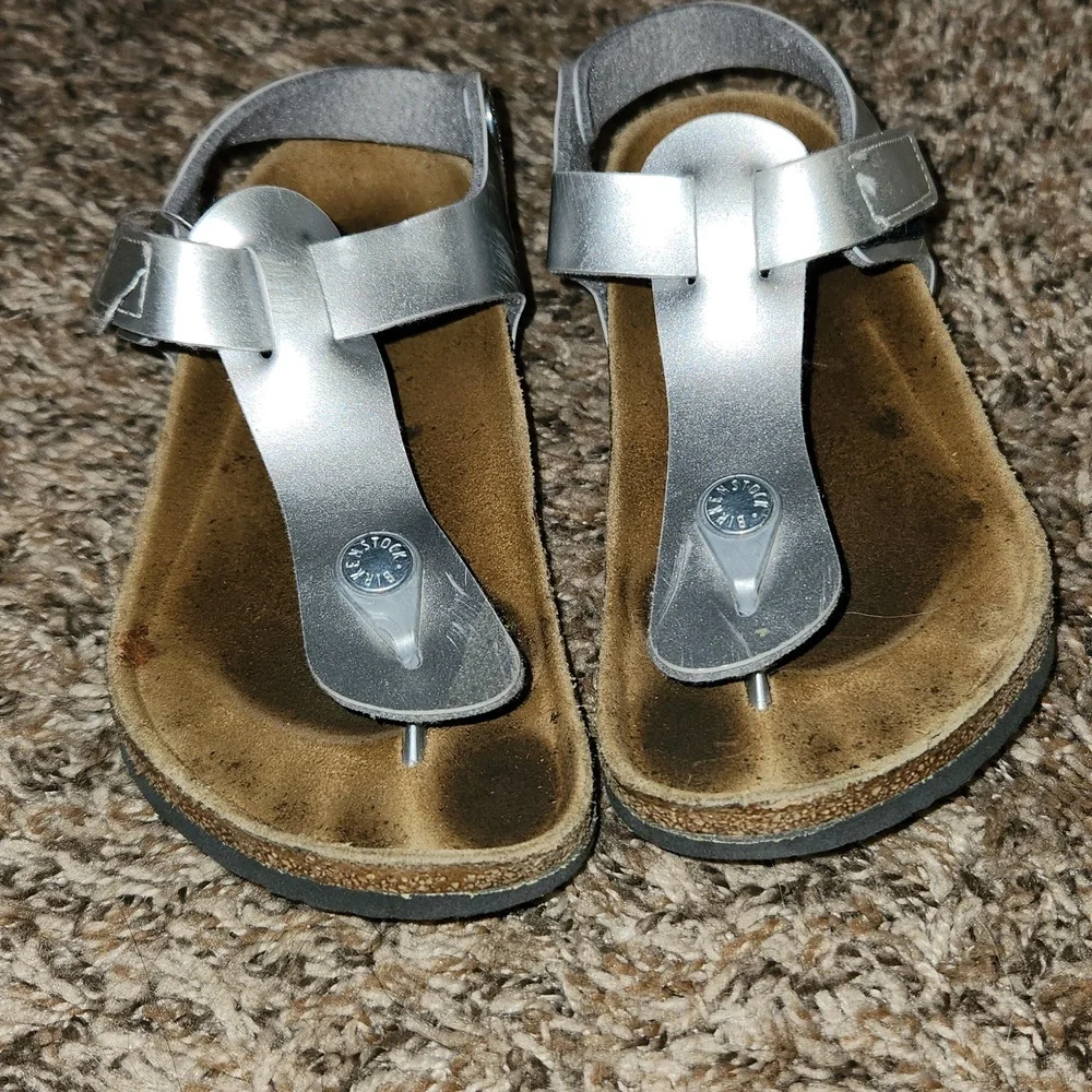 Birkenstock Papillio silver platform sandals 32